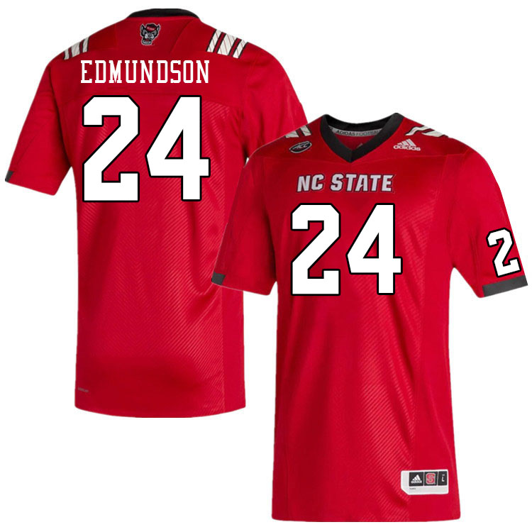 Men #24 Darius Edmundson North Carolina State Wolfpacks College Football Jerseys Stitched-Red